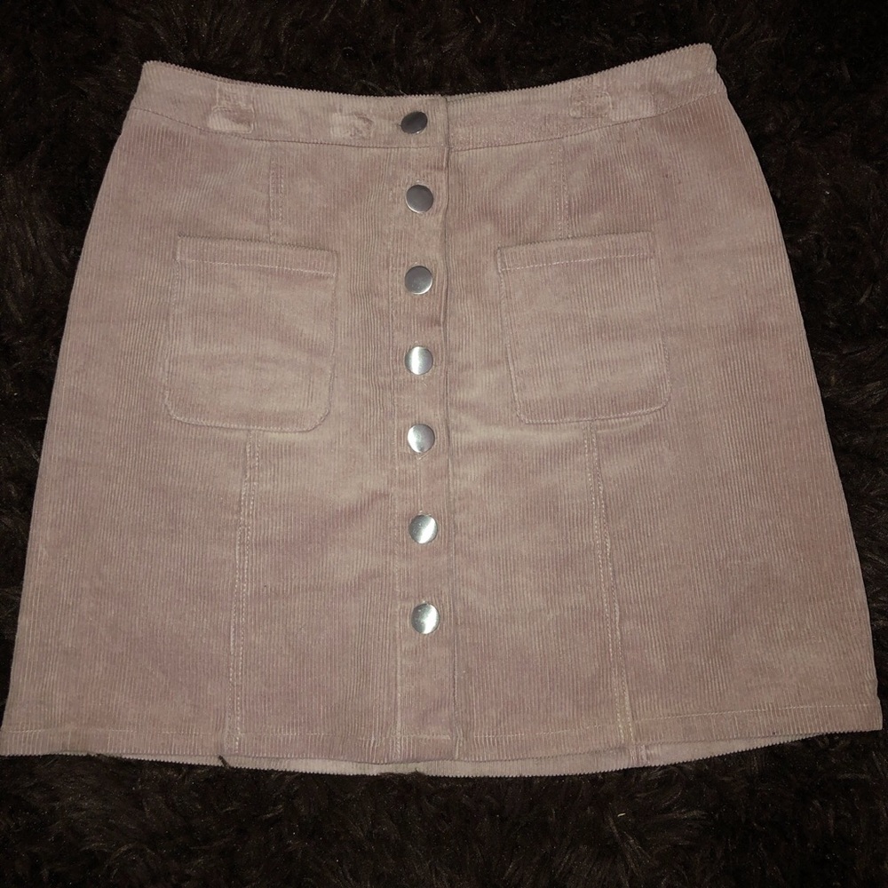 Charlotte Russe corduroy button pink with pockets